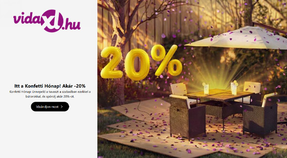 Konfetti hónap - akár -20% kedvezmény 2 termék vásárlásakor a Vidaxl.hu-n