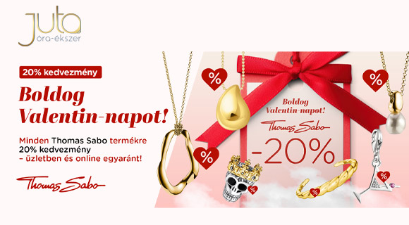 Valentin napi akció -20% a Thomas Sabo ékszerekre a Jutaoraekszer.hu-n