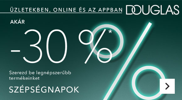 Szépségnapok - akár -30% a kiválasztott termékekre a Douglas.hu oldalon