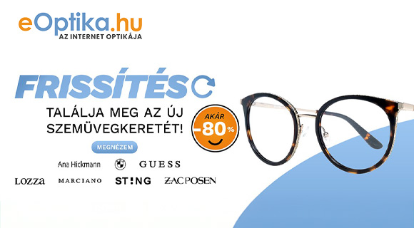 Akár 80%-os árengedmény a megjelölt szemüvegekre az eOptikánál