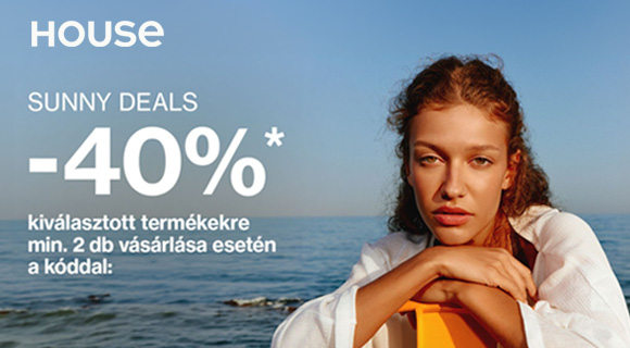 House kuponkód: 40% extra a megjelölt ruhákra és kiegészítőkre