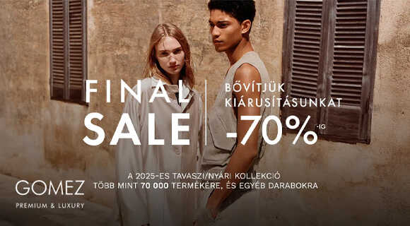 Sale- akár -70% kedvezmény a divatdarabokra a Gomez.hu oldalon