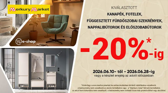 Kanapék, fotelek, nappalibútorok -20% Merkury Market kedvezménnyel