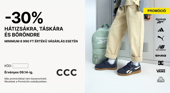 CCC kedvezménykód - 30% kedvezmény a táskákra