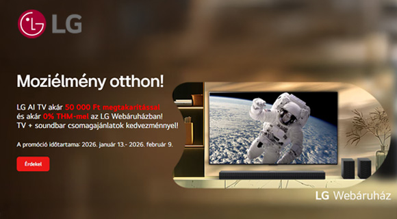 Moziélmény otthon - akár -50 000 Ft LG kedvezmény a megjelölt televíziókra
