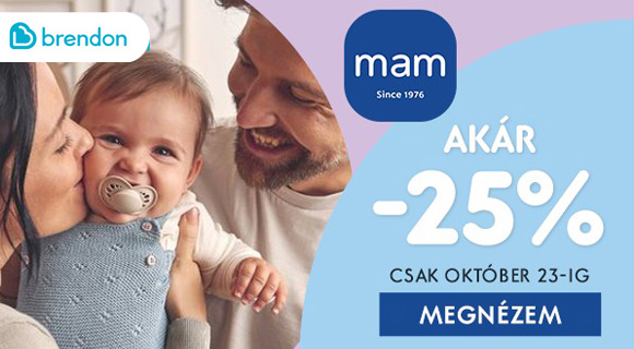 Brendon akció - akár -25% a MAM etetőcumikra, üvegekre, kellékekre