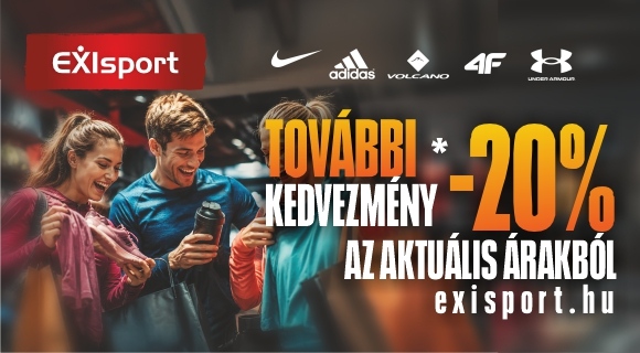 EXIsport kuponkód -20% a sporttermékekre, sportruházatra, cipőkre