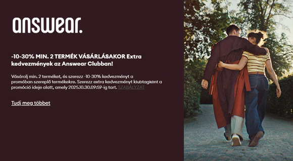 Answear kuponkód - akár -30% a kiválasztott divatdarabokra
