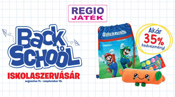 Back to School - akár -35% kedvezmény a REGIO JÁTÉK akció ideje alatt
