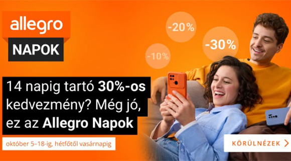 Allegro napok - akár -30% a kiválasztott termékekre