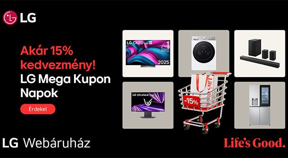 LG kedvezménykód - akár -15% kedvezmény a kiválasztott termékekre