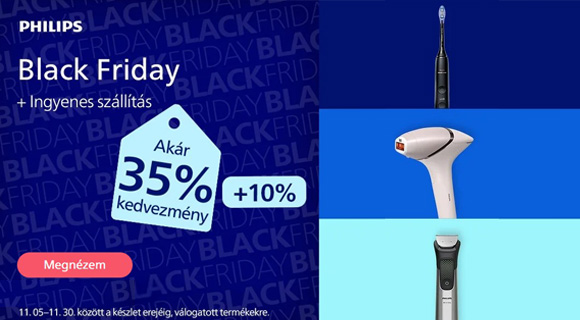 Philips Black Friday kuponkód - 10% extra a kiválasztott termékekre
