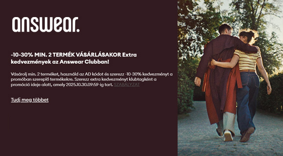 Answear kuponkód - akár -30% a kiválasztott divatdarabokra