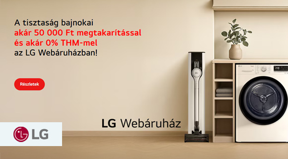 LG kedvezmény - akár -50.000Ft a megjelölt álló porszívókra