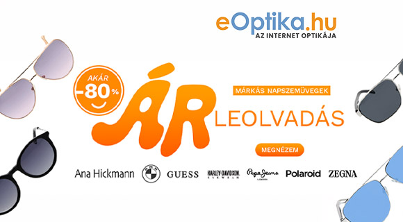 eOptika akció: akár -80% a kiválasztott napszemüvegekre