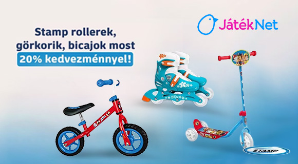 JátékNet akció - akár -20% a kiválasztott rollerekre, bicajokra, görkorikra