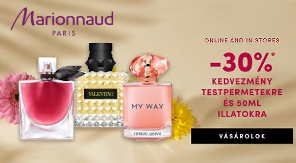 Marionnaud akció - 30% a kiválasztott testpermetekre és 50ml illatokra