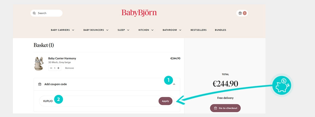 Útmutató egy BabyBjörn kuponkód beváltásához