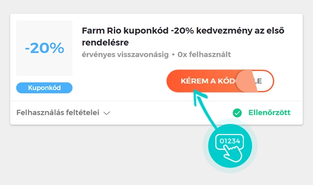 Példa egy Farm Rio kuponkódra