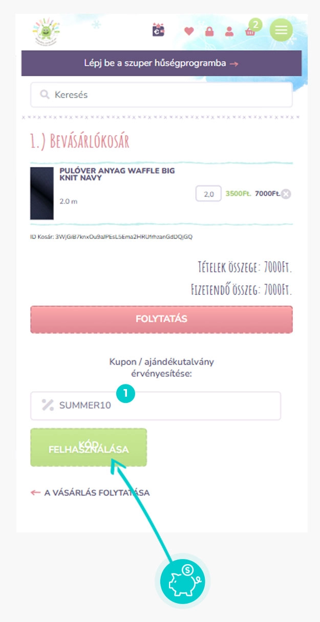 Útmutató egy Bubulákovo kuponkód beváltásához