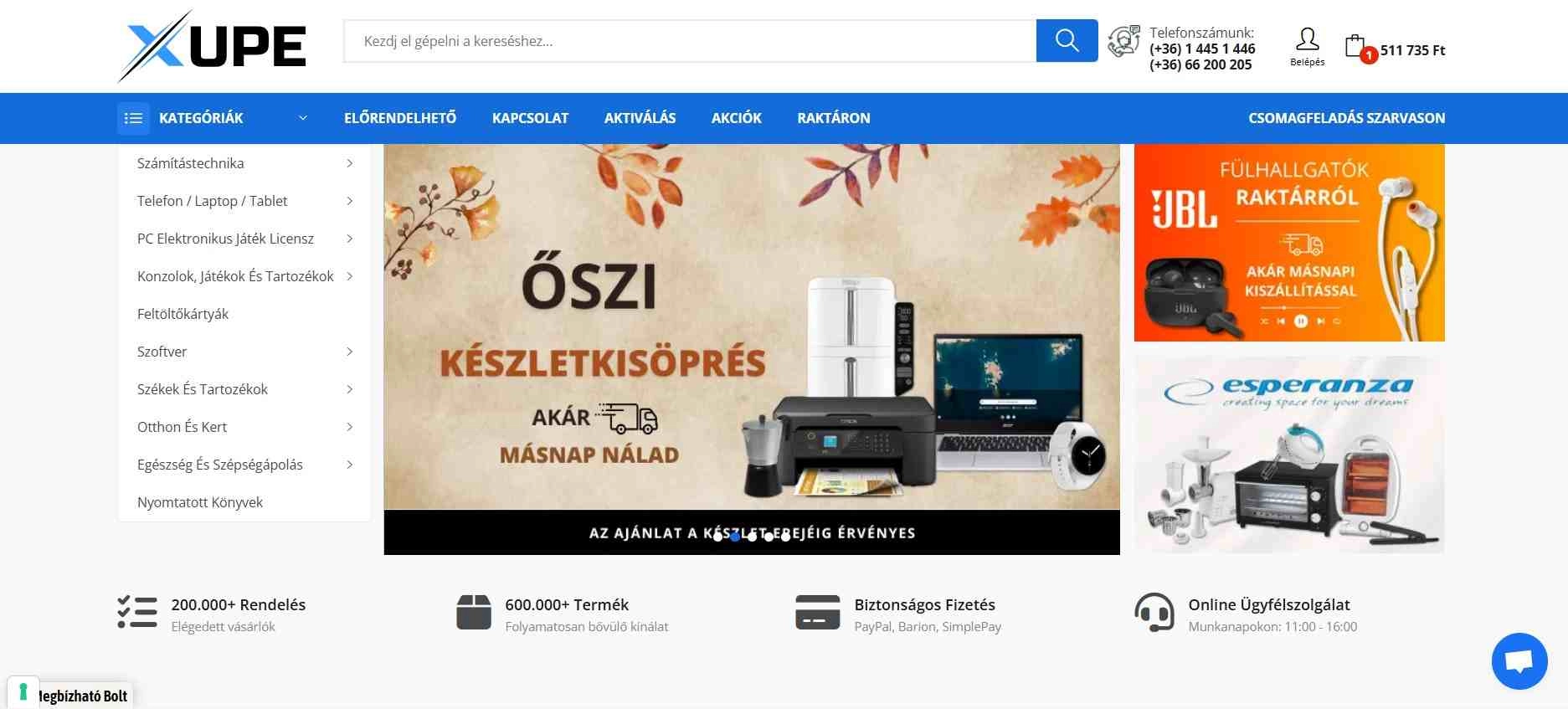 Szolgáltatások és kategóriák