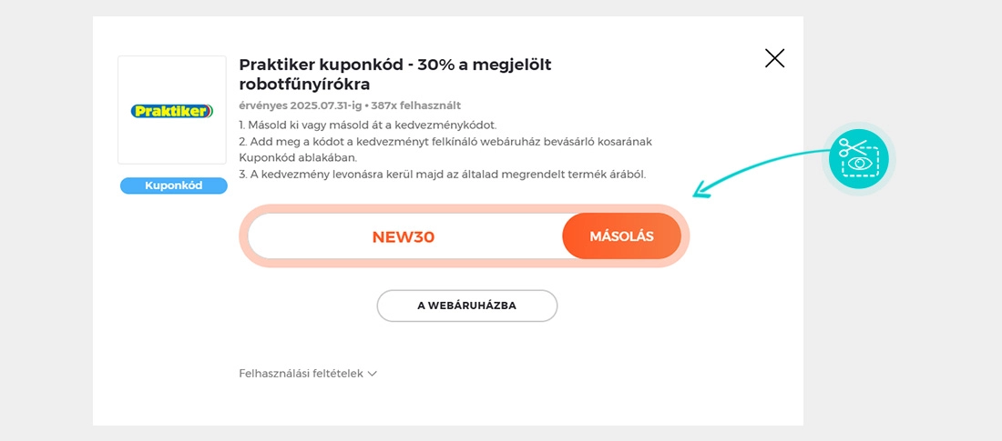 Útmutató egy Praktiker kuponkód bemásolásához