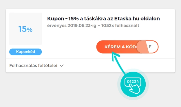 Példa egy Etaska kuponkódra
