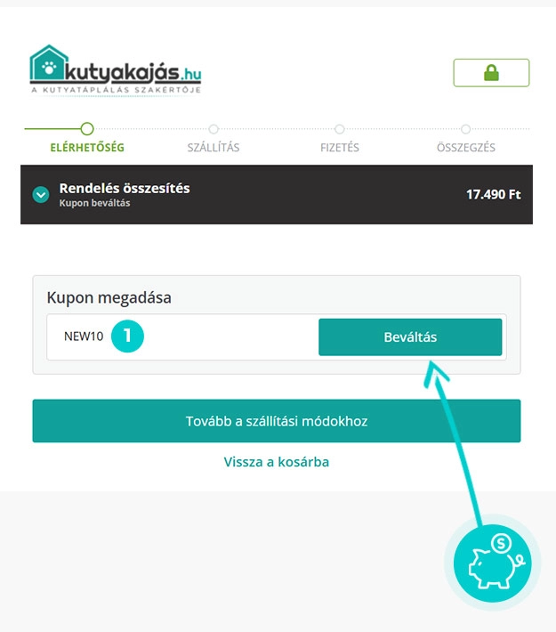Útmutató egy Kutyakajás.hu kuponkód beváltásához