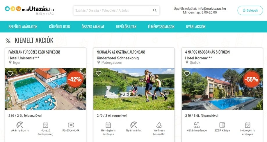 webáruház főoldala
