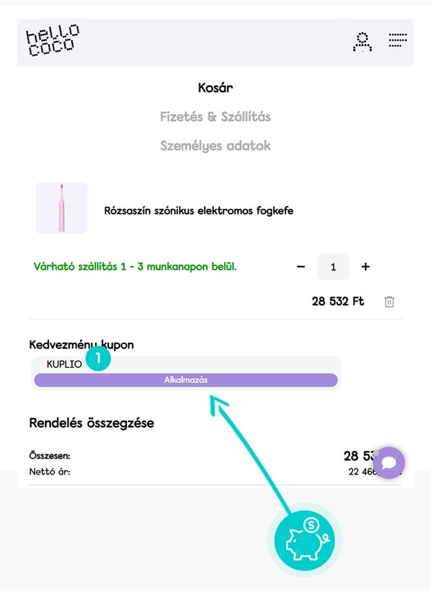 Útmutató egy hello coco kuponkód beváltásához