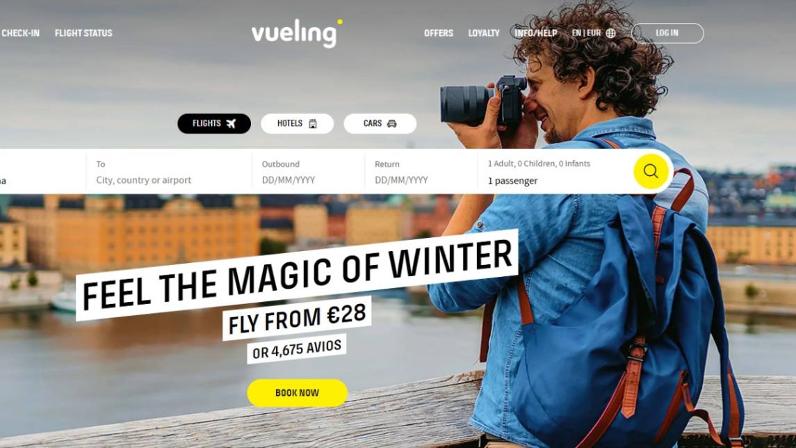 vueling webáruház főoldala