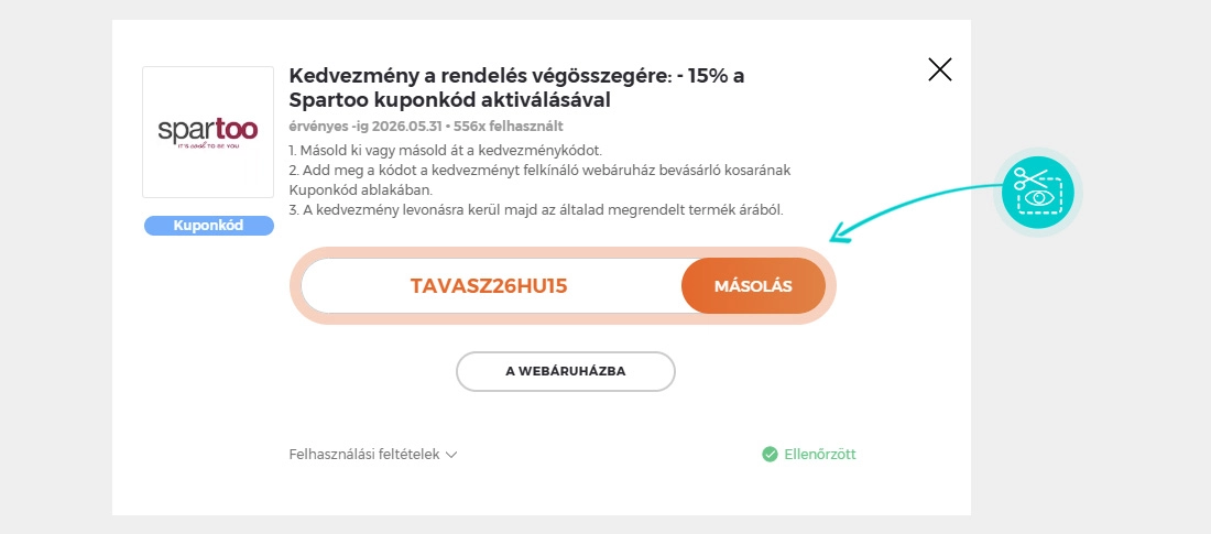 Útmutató egy Spartoo kuponkód bemásolásához