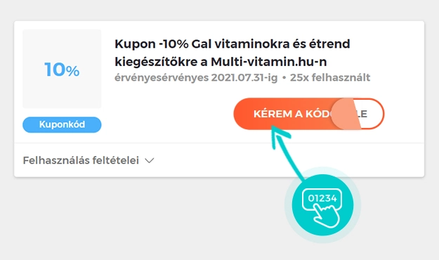 Példa egy Multi-vitamin kuponkódra