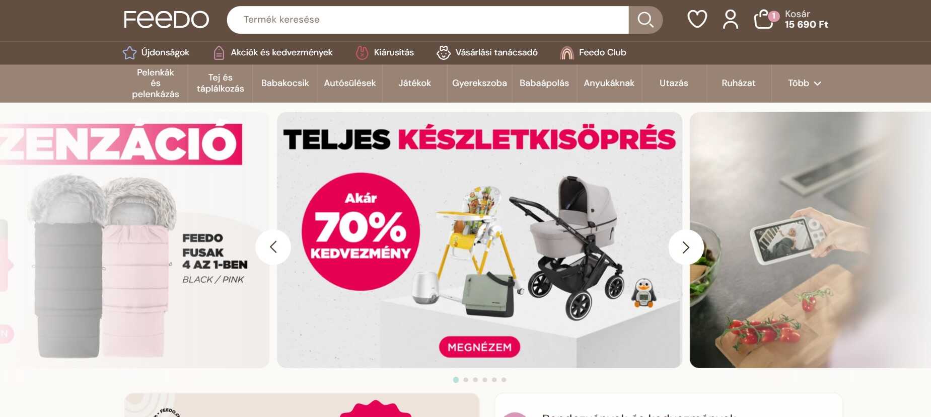 Az oldalon elérhető termékek