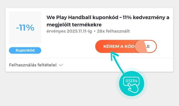 Példa egy WePlayHandball kuponkódra