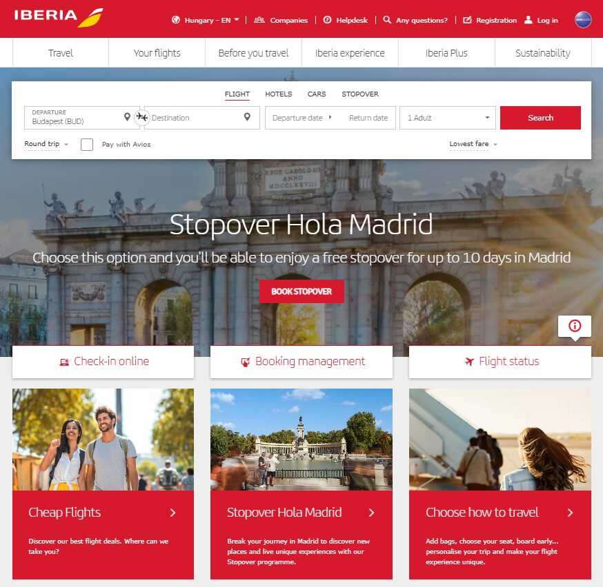 Iberia webshop