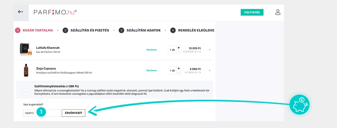 Útmutató egy Parfimo kuponkód beváltásához
