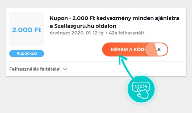 Példa egy Szallasguru kuponkódra