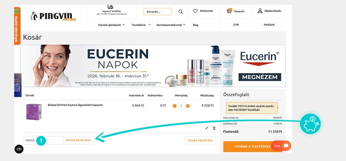 Útmutató egy Pingvin Patika kuponkód beváltásához