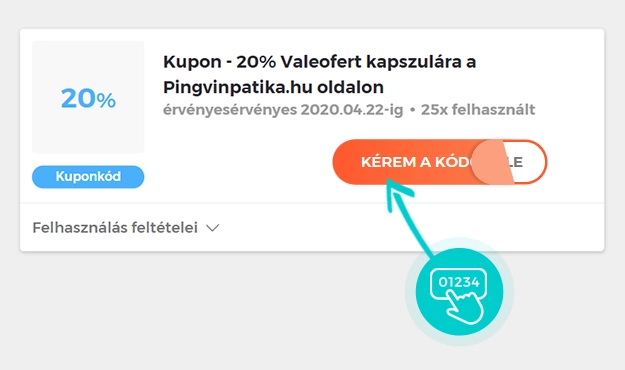 Példa egy Pingvin Patika kuponkódra