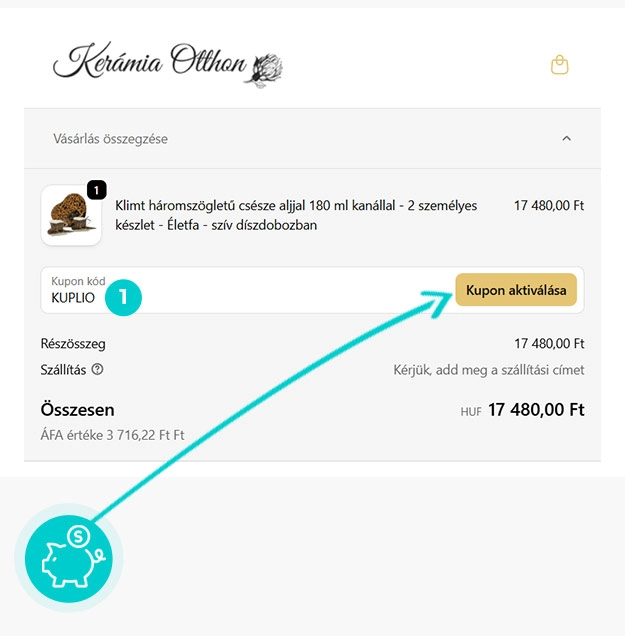 Útmutató egy Kerámia Otthon kuponkód beváltásához