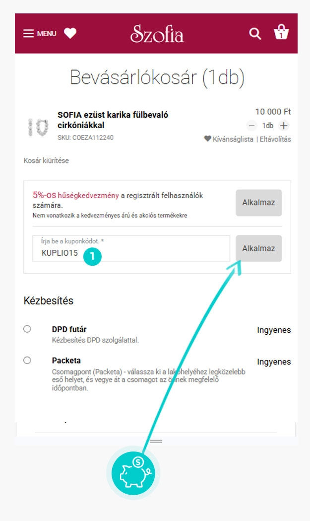 Útmutató egy Szofia.hu kuponkód beváltásához