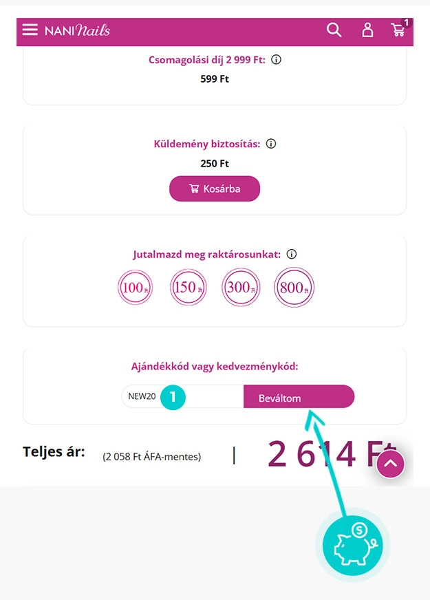 Útmutató egy NaniNails kuponkód beváltásához