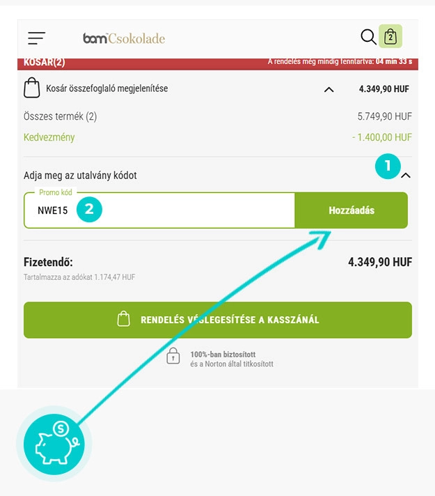 Útmutató egy BAMCsokolade kuponkód beváltásához