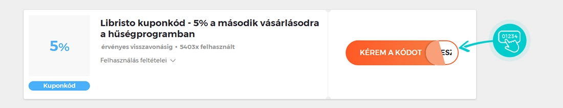 Példa egy Libristo kuponkódra