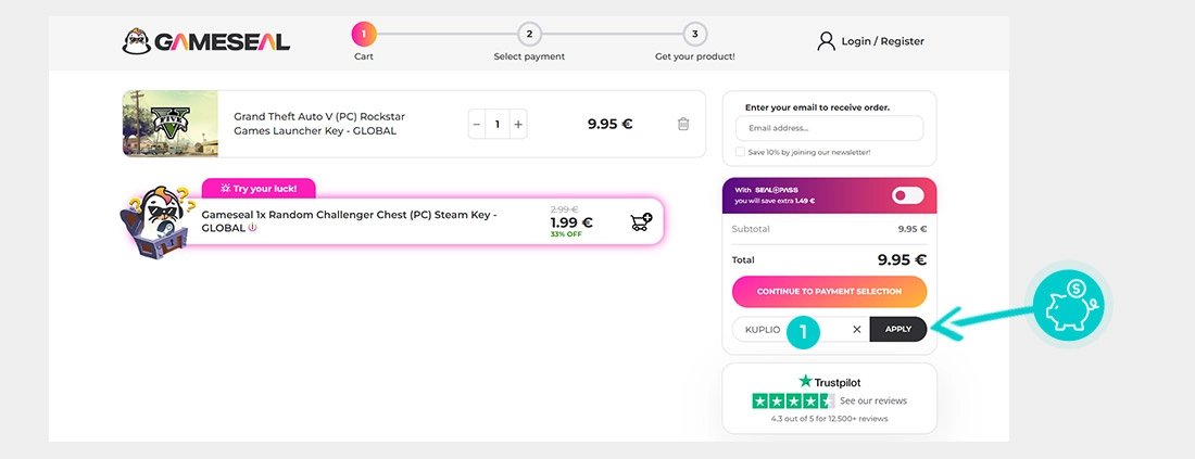 Útmutató egy Gameseal kuponkód beváltásához