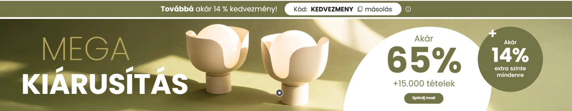Lámpa akció és kiárusítás