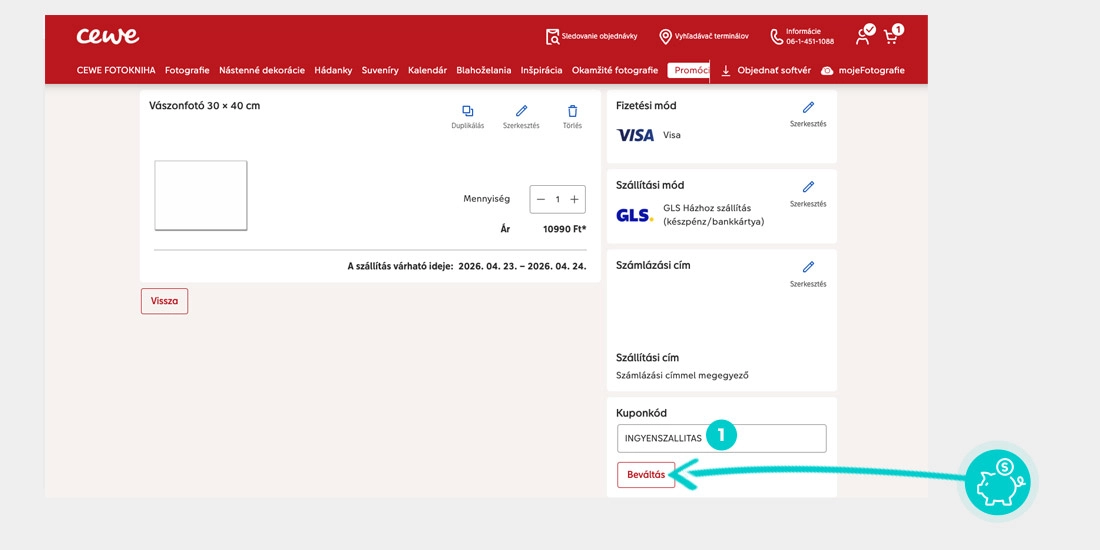 Útmutató egy Cewe kuponkód beváltásához