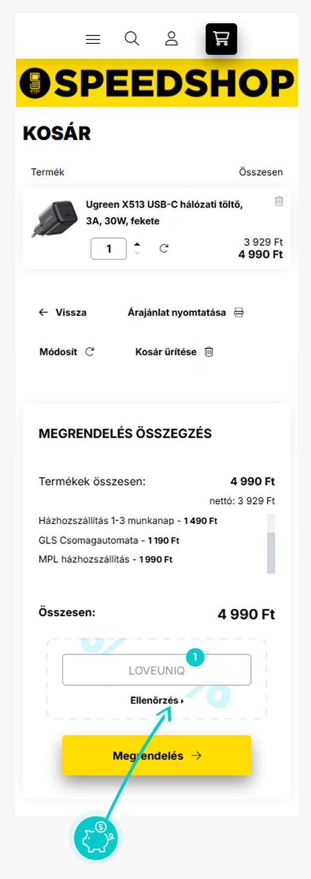 Útmutató egy Speedshop kuponkód beváltásához