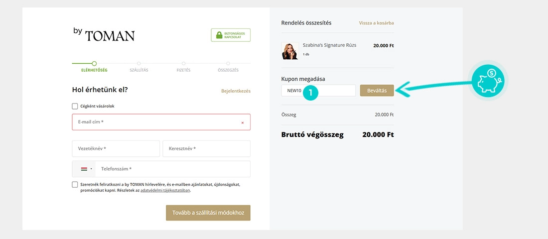 Útmutató egy by Toman kuponkód beváltásához